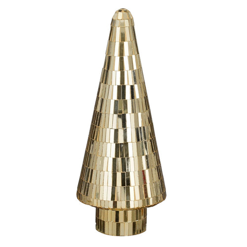 House of Seasons Decoratie Kerstboom - H41 x Ø18 cm - Glas - Goud