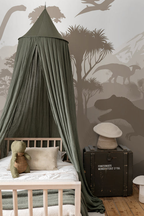 ESTAhome fotobehang dinosaurussen bruin - 300 x 279 cm - 159493