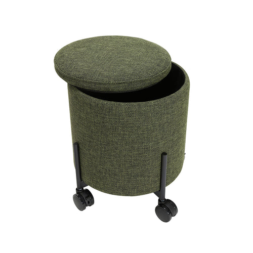 Hübsch poef Contain - acryl/polyester/staal - ø42xh46cm
