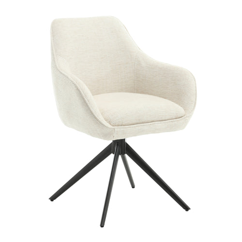 Livingfurn eetkamerstoel Thomas Sand - wit - stof - set van 2 - vtwonen shop