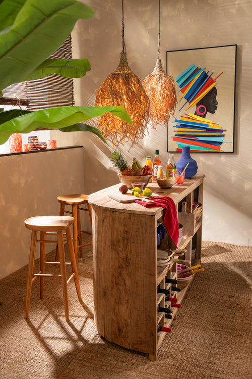 J-Line schilderij Afrikaanse Vrouw - hout/canvas - mix - 2 stuks