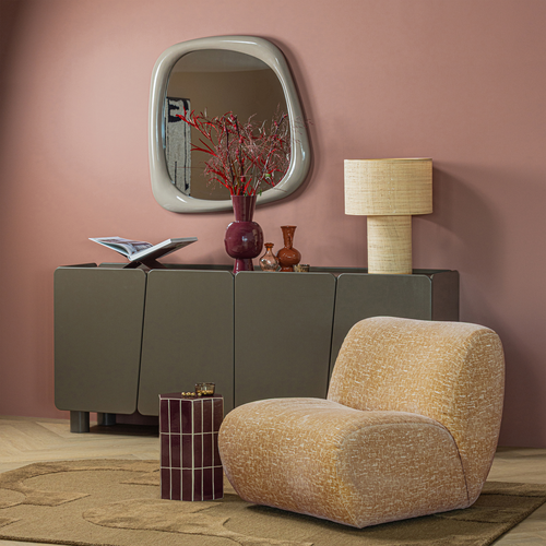 WOOOD fauteuil craquelé Nomu - Velvet - Lichtgeel - 74x76x92