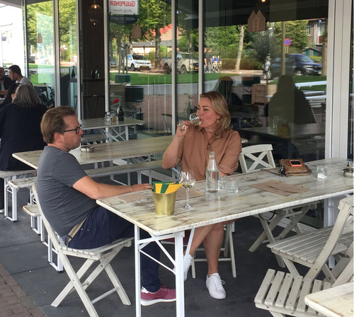 MaximaVida inklapbare picknicktafel Berlijn 200 x 70 cm whitewash - FSC hout