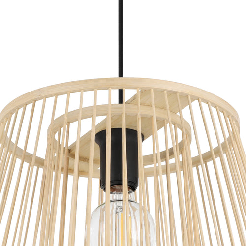 EGLO hanglamp Hykeham - e27 - ø 38 cm - zwart/hout - vtwonen shop