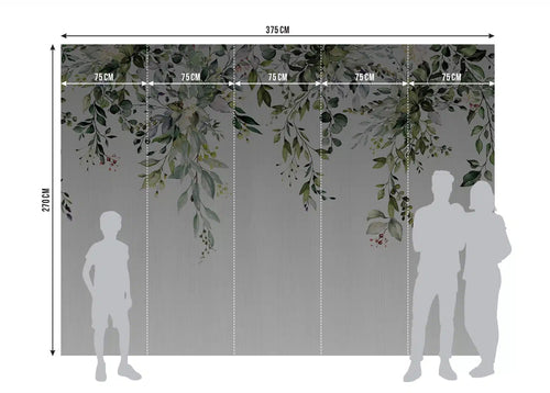 Sanders & Sanders fotobehang bladeren wit en groen - 375 x 270 cm - 601434