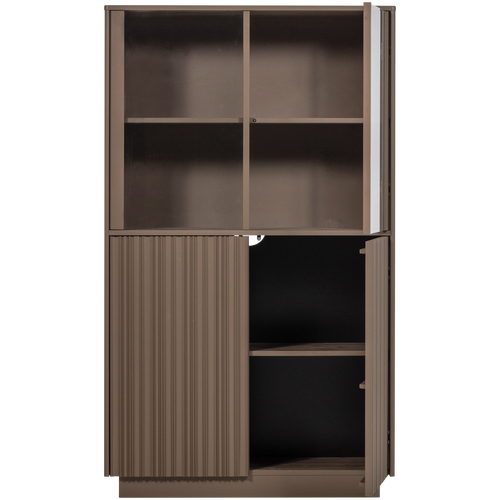 WOOOD lage vitrinekast Nova - Grenen - Truffel Bruin - 172x102x40