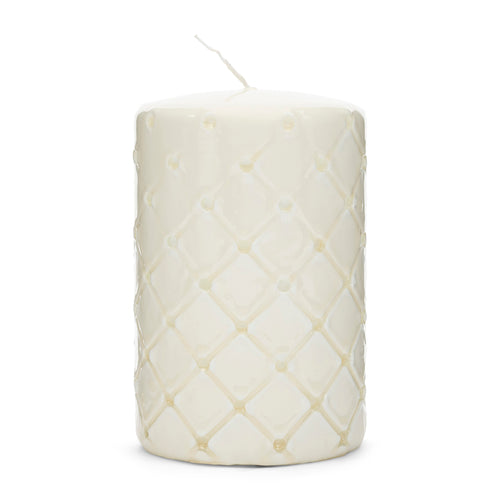 Rivièra Maison Pillar Candle Padded white 9,5x15 - Paraffine - Wit - vtwonen shop