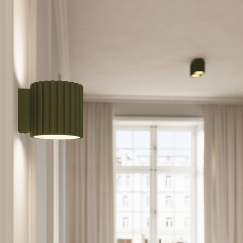 Sollux Lighting Plafondlamp AURA 2 olijfgroen GU10 - 21x10x12cm