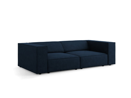 Cosmopolitan Design Bank Arendal 3-zits, chenille met ribbeleffect, koningsblauw - 102x204x70cm