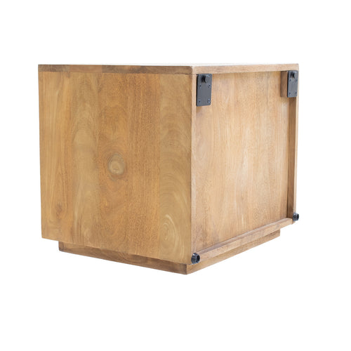 Giga Meubel Nachtkastje Macie - Naturel - Mangohout - 45x38x40cm