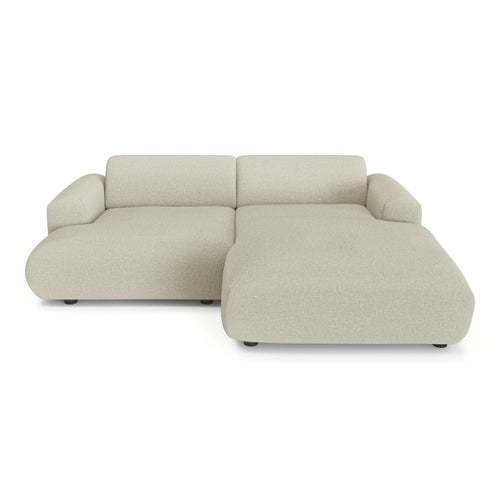 Sia Home - Rechthoekige hoekbank MYRA - kruisweefsel beige 266cm