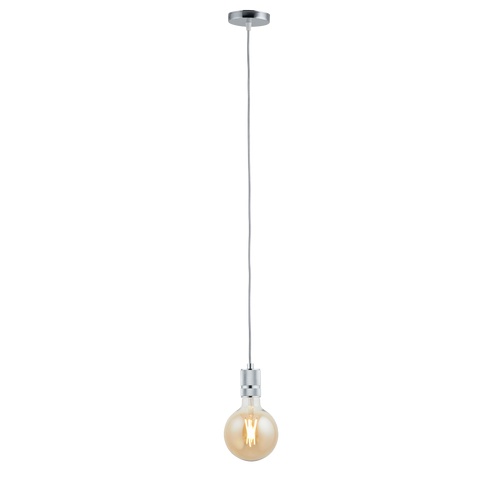 Lighto | Pendel Chroom | Inclusief Lichtbron Goud | Classic | 1.5m Snoer | Met Plafondkap