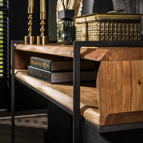 Giga Meubel Sidetable Edge - Naturel Acaciahout - 110x35x78cm