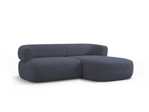 Micadoni rechter hoekbank Jenny 5-zits, boucle donkerblauw - 145x200x73cm