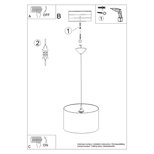 Sollux Lighting Hanglamp VOETBAL C 40 - 40x40x82cm