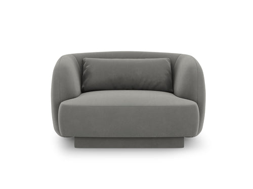 Cosmopolitan Design Fauteuil Tulum flueel, lichtgrijs - 90x103x70cm