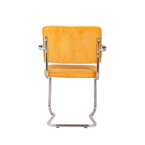 Zuiver Ridge Kink Rib Eetkamerstoelen Armleuning Geel - Set van 2
