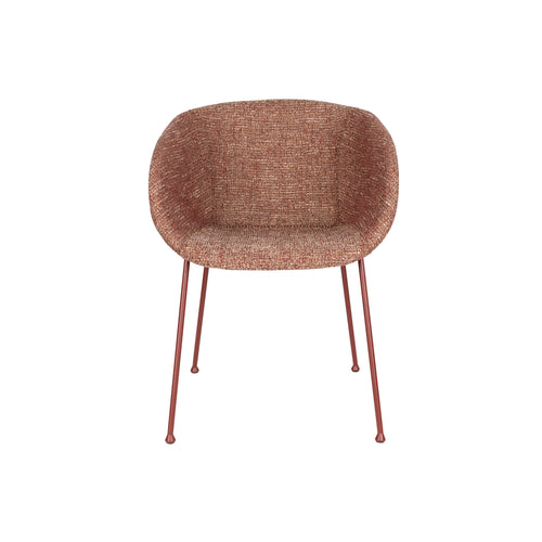 Zuiver Feston Eetkamerstoelen Met Armleuningen Terra/Rood - Set van 2