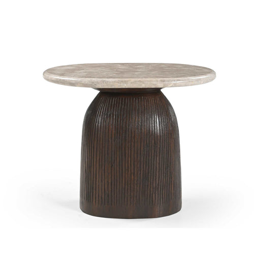 Starfurn Bijzettafel Noel - Ovaal Hout/Marmer - 60x45x50cm