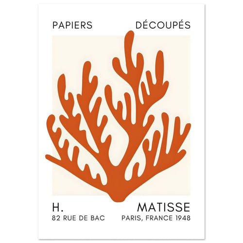 Artfulprints  Matisse – Coral harmony orange   poster A4 21x29.7 cm - vtwonen shop