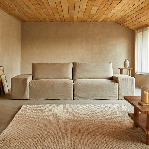 Tikamoon Modulaire bank in natuurlijk linnen, 3/5-zit - Naturel - vtwonen shop