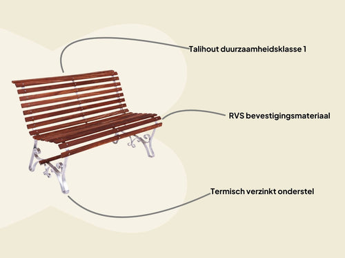 MaximaVida tuinbank Budapest 120 cm - uit exclusief Taliwood