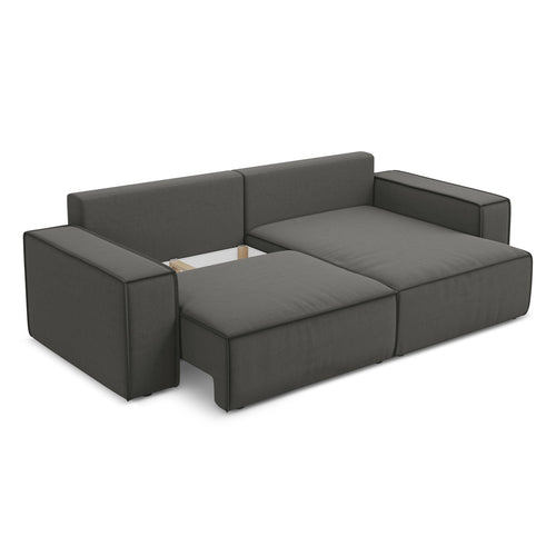 LaMiaSofa hoekbank rechts Livorno - velours - staal - 257x148x82