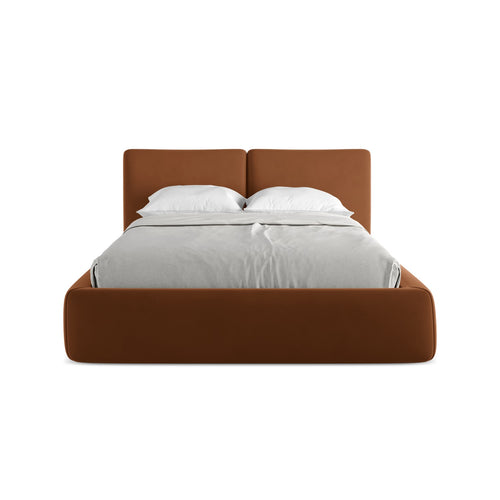 LaMiaSofa Bed met opbergruimte Milano - velours - terracotta - 160x228x82