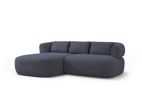 Micadoni linker hoekbank Jenny 5-zits, boucle donkerblauw - 145x200x73cm