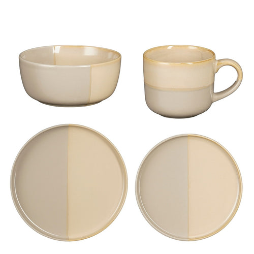 Mica Decorations Ozzu Serviesset 4 Persoons - Steengoed - Grijs