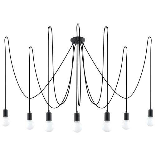 Sollux Lighting Kroonluchter EDISON 7 zwart - 300x300x150cm