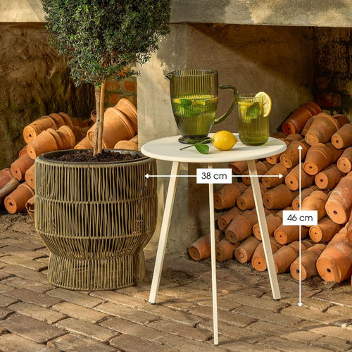 Mica Decorations Seatle Bijzettafel Rond voor Buiten - Koffietafel - Salontafel Buiten - Ook als Plantentafeltje of Plantenstandaard - Metaal - 38 x