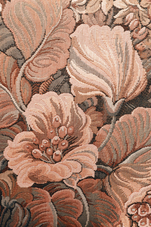 ESTAhome fotobehang geborduurd bloemmotief terracotta bruin - 186 x 279 cm - 159507 - vtwonen shop