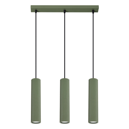 Sollux Lighting Hanglamp KARBON 3L olijfgroen - 45x6,5x98cm