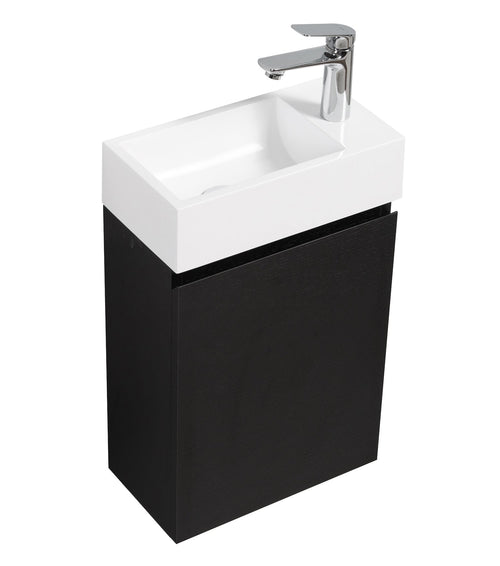 Badplaats Toiletmeubel Angela 40 x 22 cm – Zwart – Fonteinmeubel met Wastafel