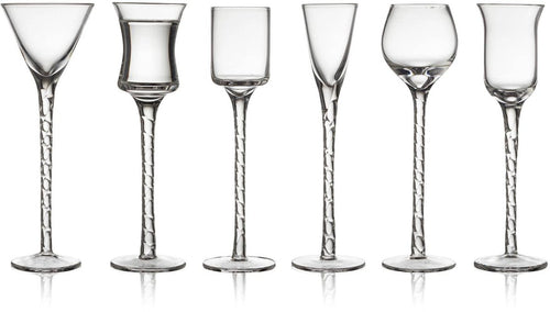 Lyngby Aquavit / borrel / schnaps glaasjes Rome 18 cm hoog - 5 cl - set van 6 stuks - helder glas - vtwonen shop