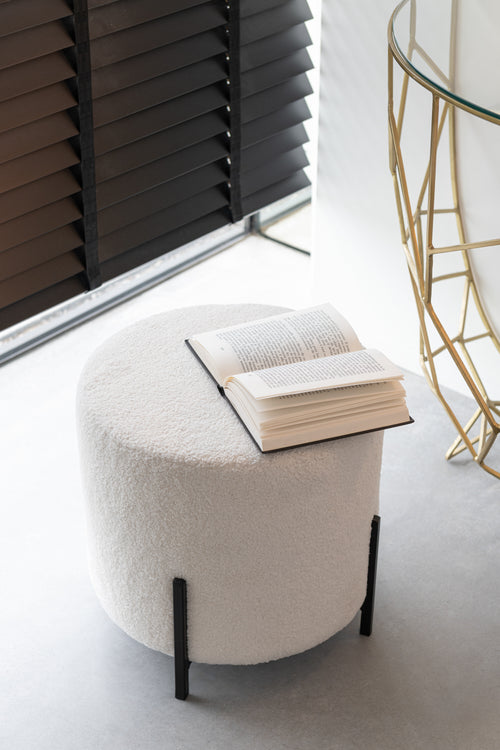 J-Line kruk Schaap - stof/schuim - wit - vtwonen shop