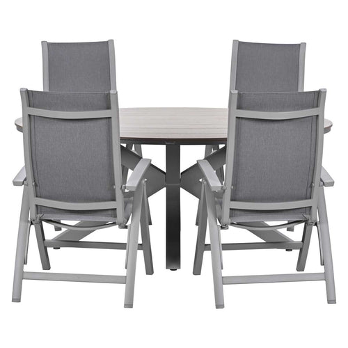 Garden Impressions Tuinset Hilly 5-delig taupe verstelbaar - Tulli tuintafel
