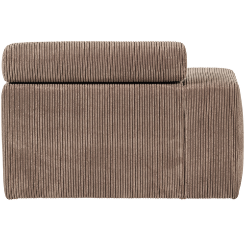 WOOOD chaise longue element arm links Novi - Ribstof - Taupe - 86x109x173 - vtwonen shop