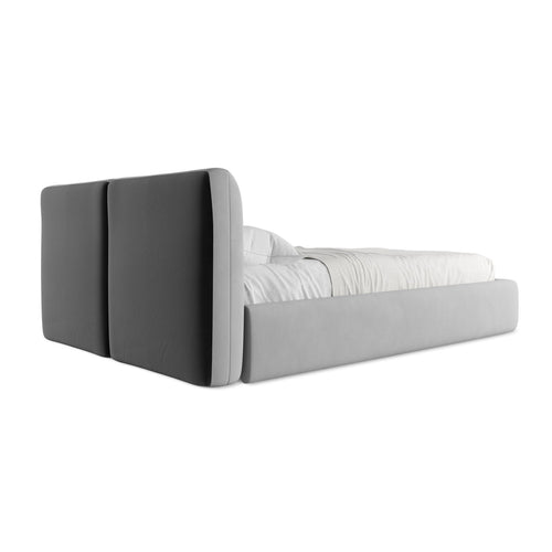 LaMiaSofa Bed met opbergruimte Milano - chenille stof - lichtgrijs - 160x228x82