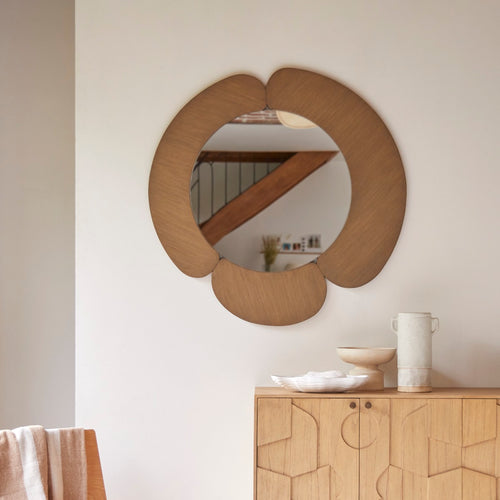 Tikamoon Spiegel in licht mindihout 110 x 110 cm - Naturel - vtwonen shop