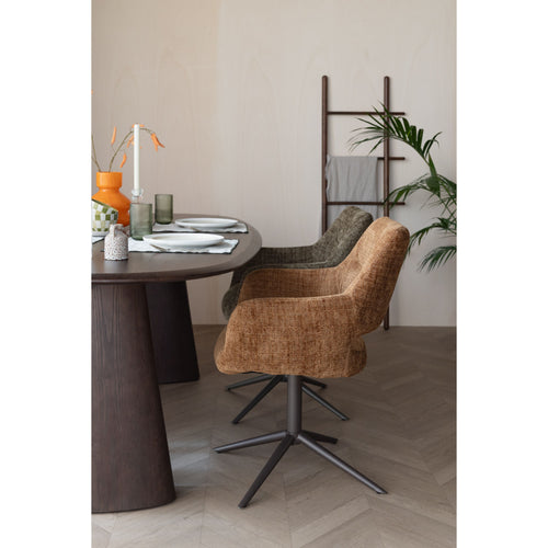 Housecraft Living Merel Eetkamerstoelen Armleuning Okergeel - Set van 2