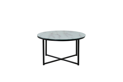 BRAM Salontafel Otak - ø80 cm - Zwart glas