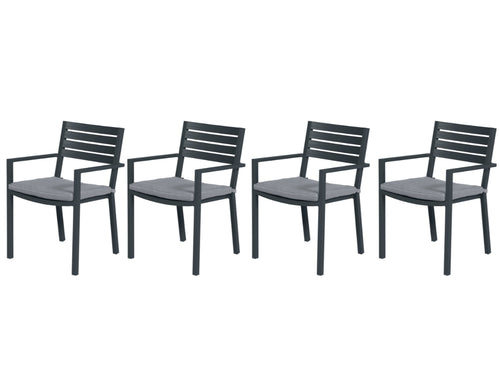 Garden Impressions Oklahoma tuinstoelen set van 4 carbon black