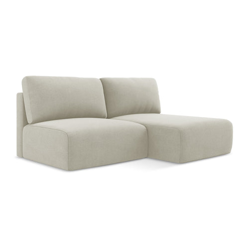 LaMiaSofa hoekbank rechts Ostia - textuurstof - lichtbeige - 210x149x79