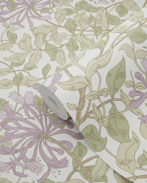 ESTAhome behang bloemen groen en paars - 50 x 900 cm - 131030 - vtwonen shop