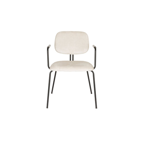 Housecraft Living Bouton Eetkamerstoelen met armleuning Off White - Set van 2 - vtwonen shop