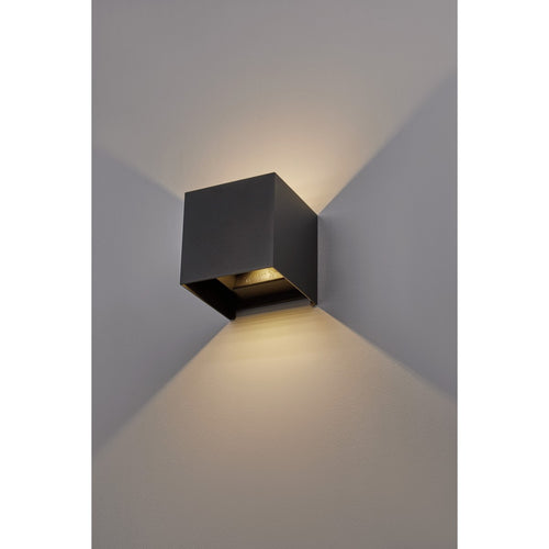 Merano Chico 2 Lichts Up Down Wandlamp Buiten Zwart Aluminium LED 2x10W 1950Lm 3000K Verstelbaar IP54