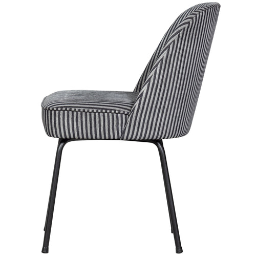 WOOOD eetkamerstoelen Vogue - Polyester - Zwart/Grijs - Set van 6