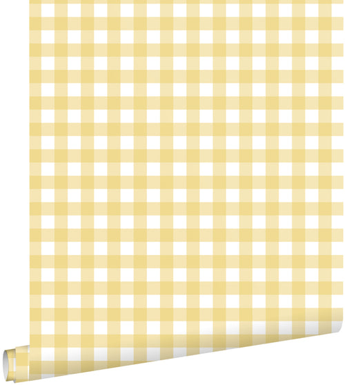 ESTAhome behang geblokt motief geel - 50 x 900 cm - 132129